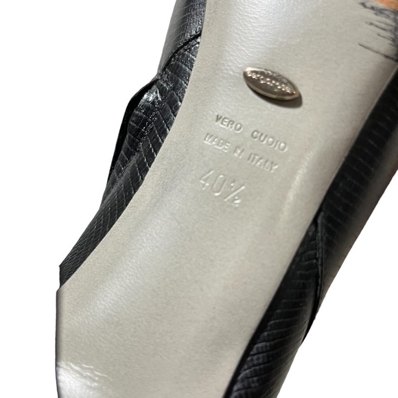 Sergio Rossi Leather Knee High Boots Stiletto Heel Black Size 40.5 Women’s 9.5 - Picture 6 of 9